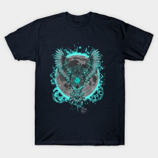 Steampunk Robot Owl Silver T-Shirt